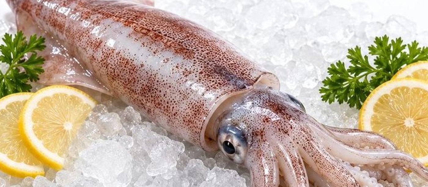 Whole squid on ice, as supplied by Metaglobe Trading